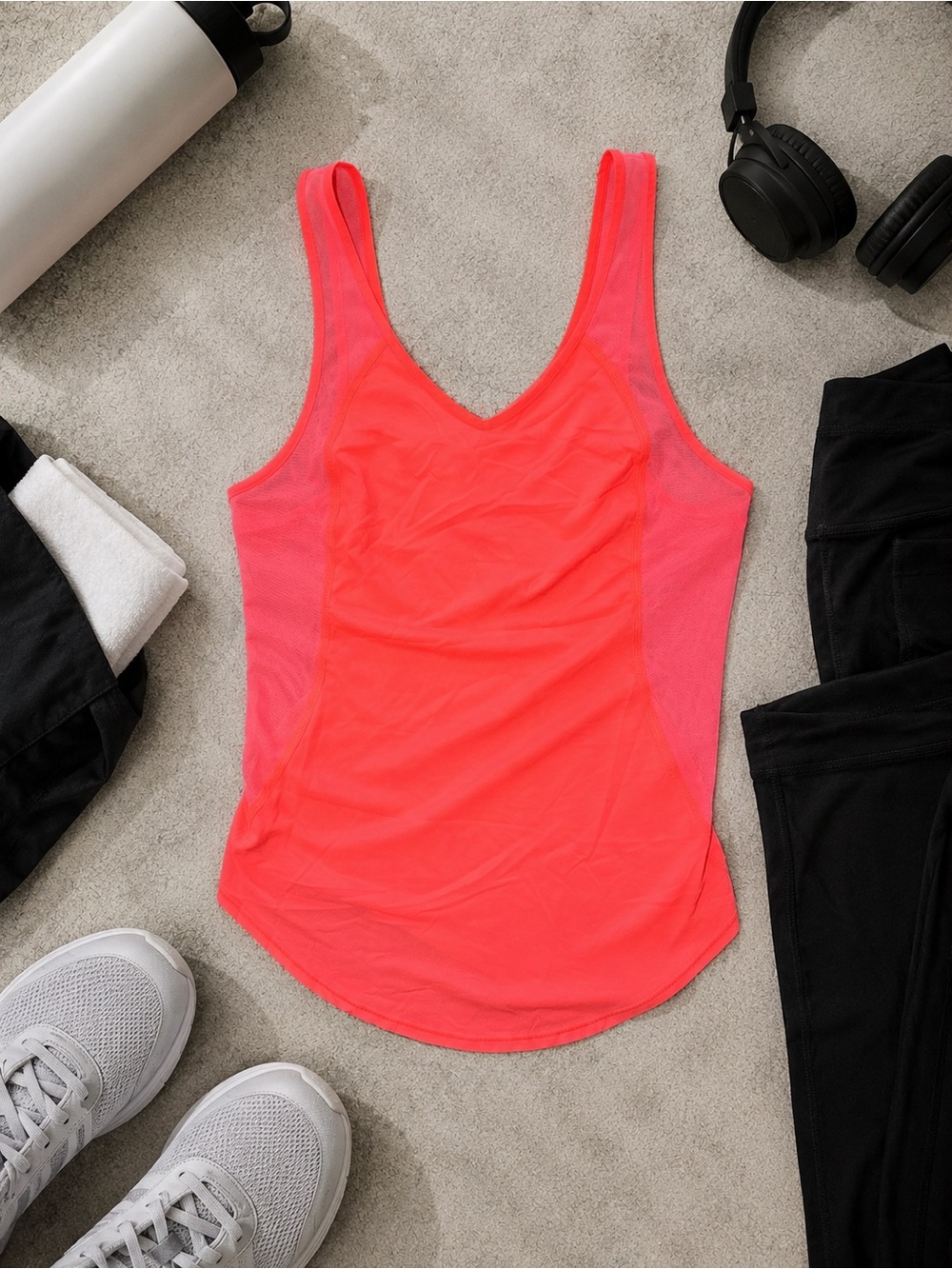 Lululemon Neon Coral Athletic Tank Top Size 4 NWOT